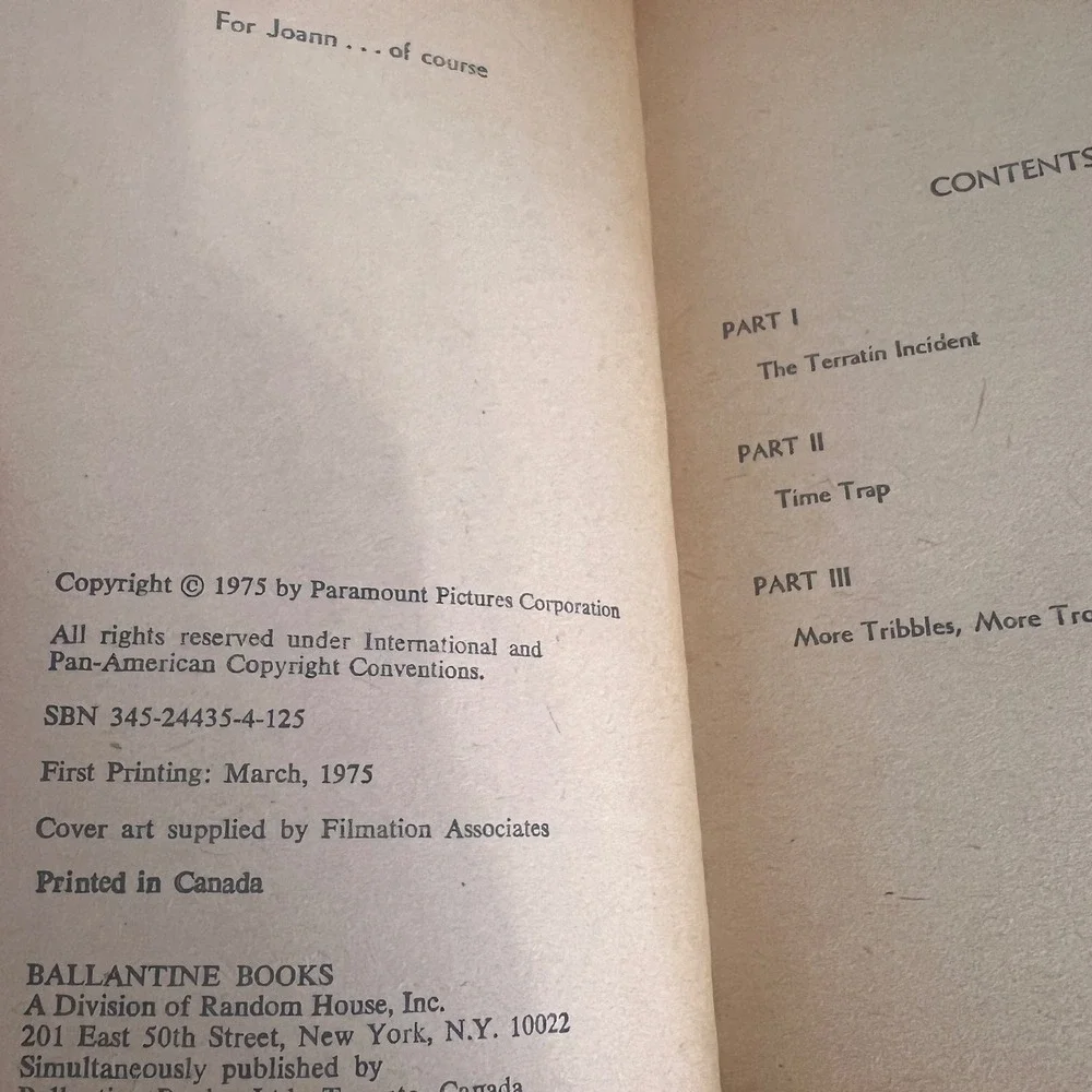 Star Trek Log Four Alan Dean Foster‎ 1st Print 1975 Ballantine Paperback Book